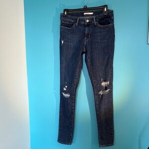 Levi's 711 Distressed Skinny Jeans